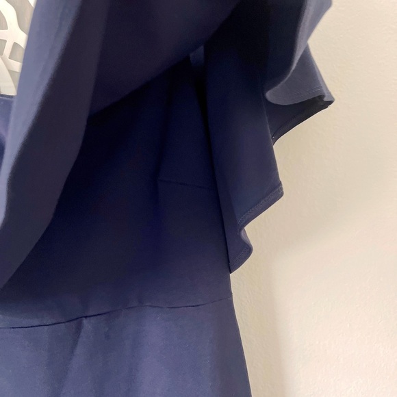 Women’s Navy Blue Off the Shoulder Dress Size XL - Picture 10 of 13